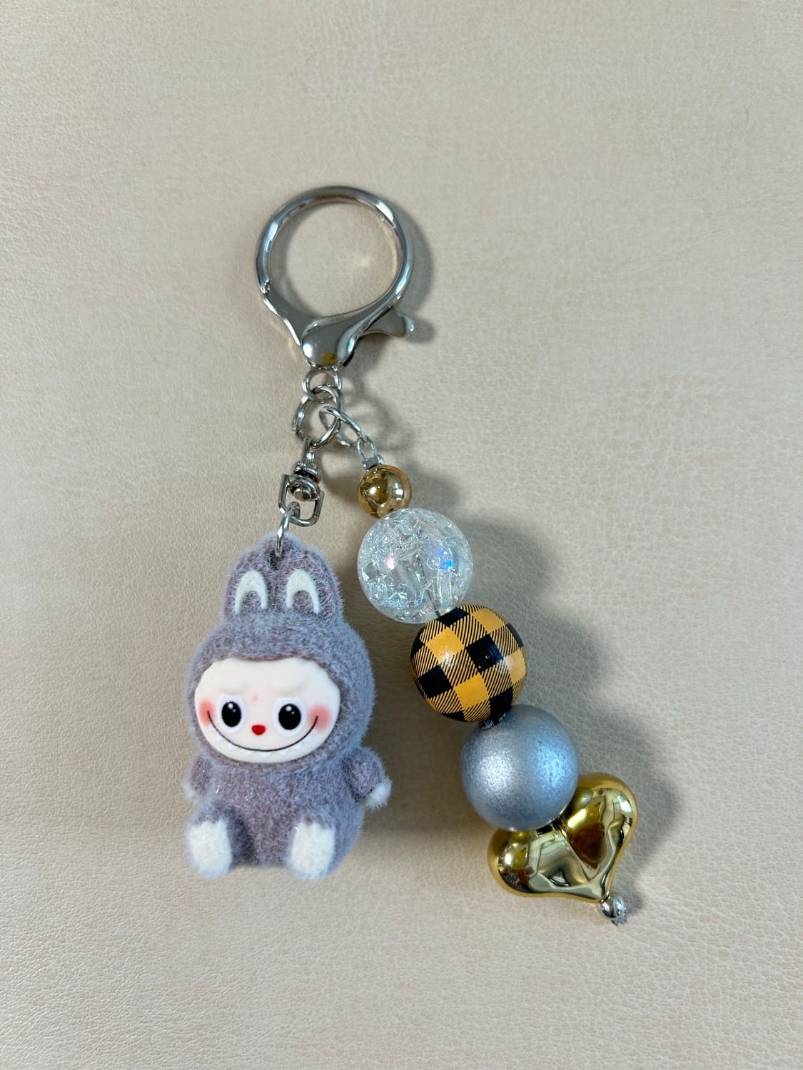 미니 라부부 키링 🐰👯‍♂️(베이지) 상품이미지1