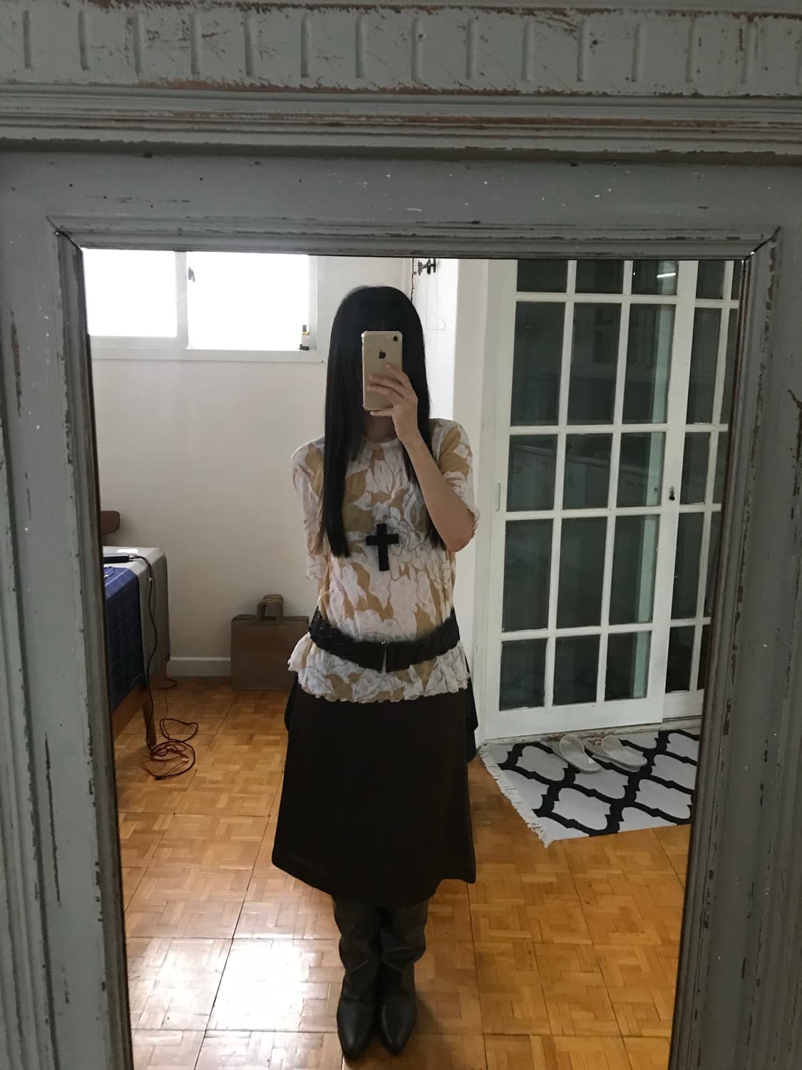 vintge brown skirt 상품이미지4