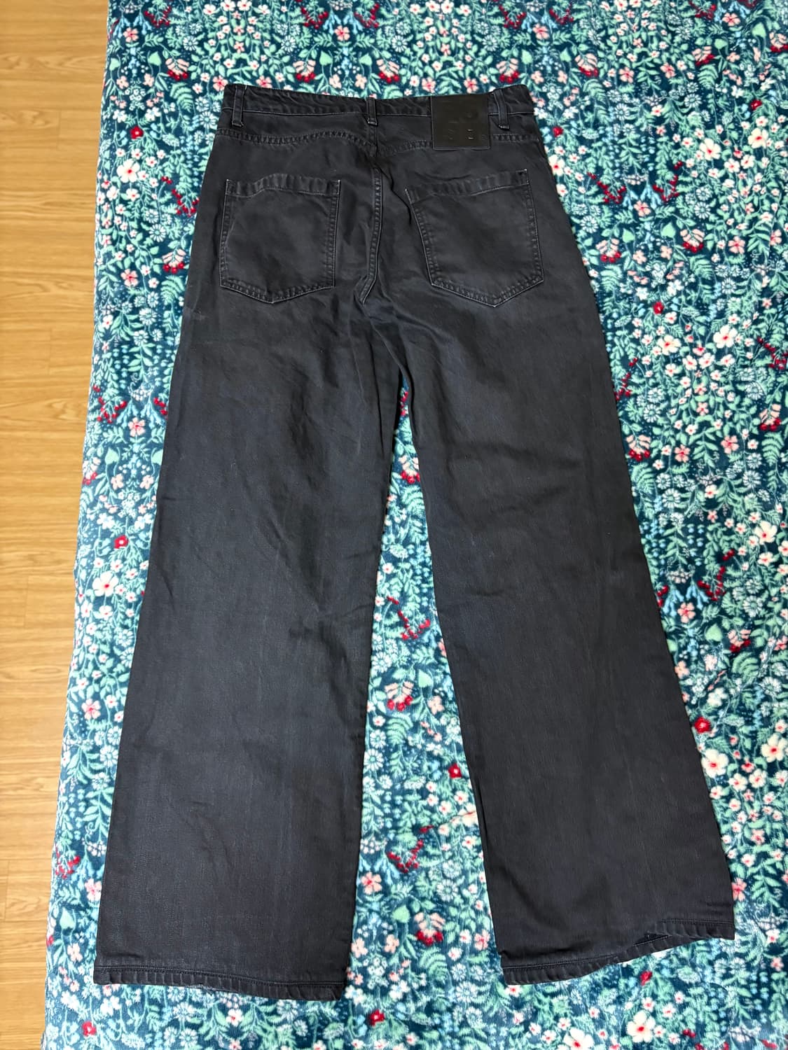 라프시몬스 블랙 와이드 데님 진 상품이미지4