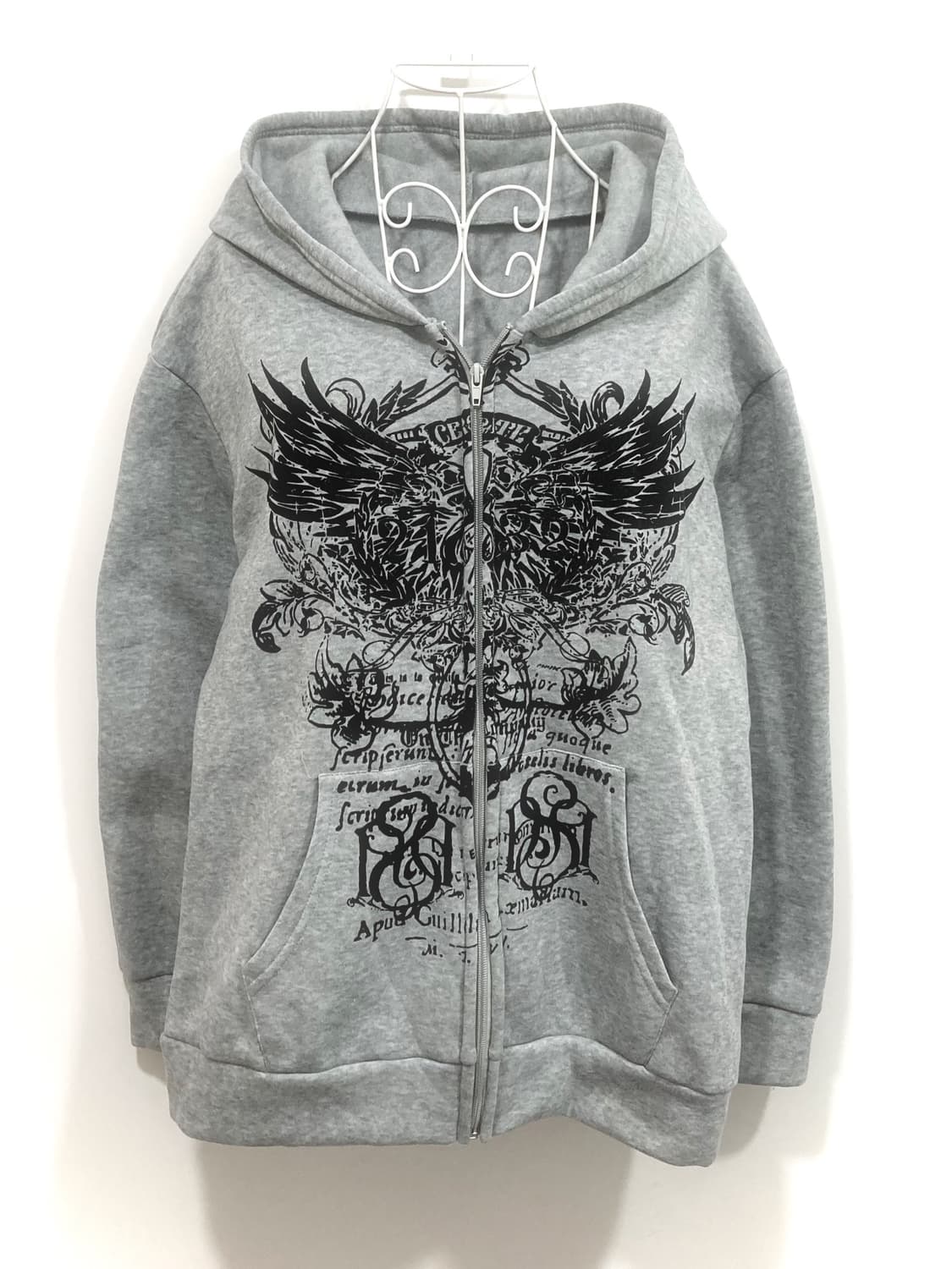 gray grunge hooded zip-up 상품이미지1