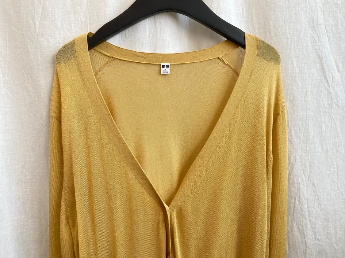 UNIQLO 옐로우 베이직 가디건(XL) 상품이미지4