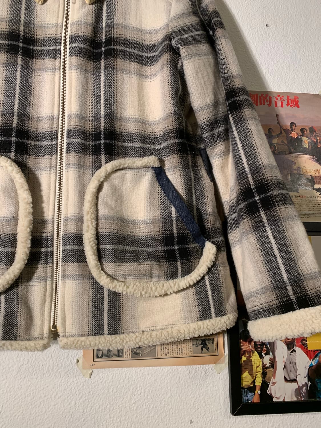 빔즈하트 보아 체크 자켓 상품이미지3