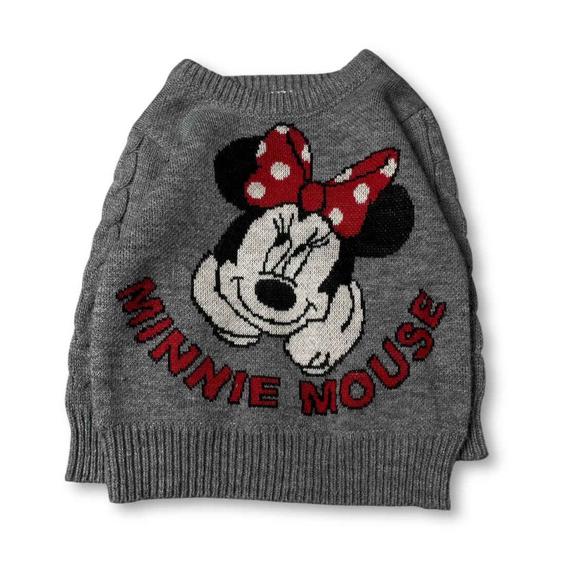 디즈니 키즈 미니 마우스 그레이 니트 긴팔 니트 상품이미지1