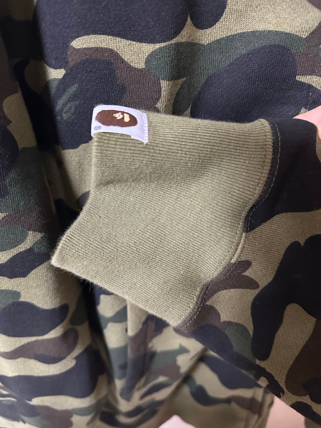 베이프 퍼스트 카모 샤크 풀 집 후드 아미 그린 L 상품이미지5