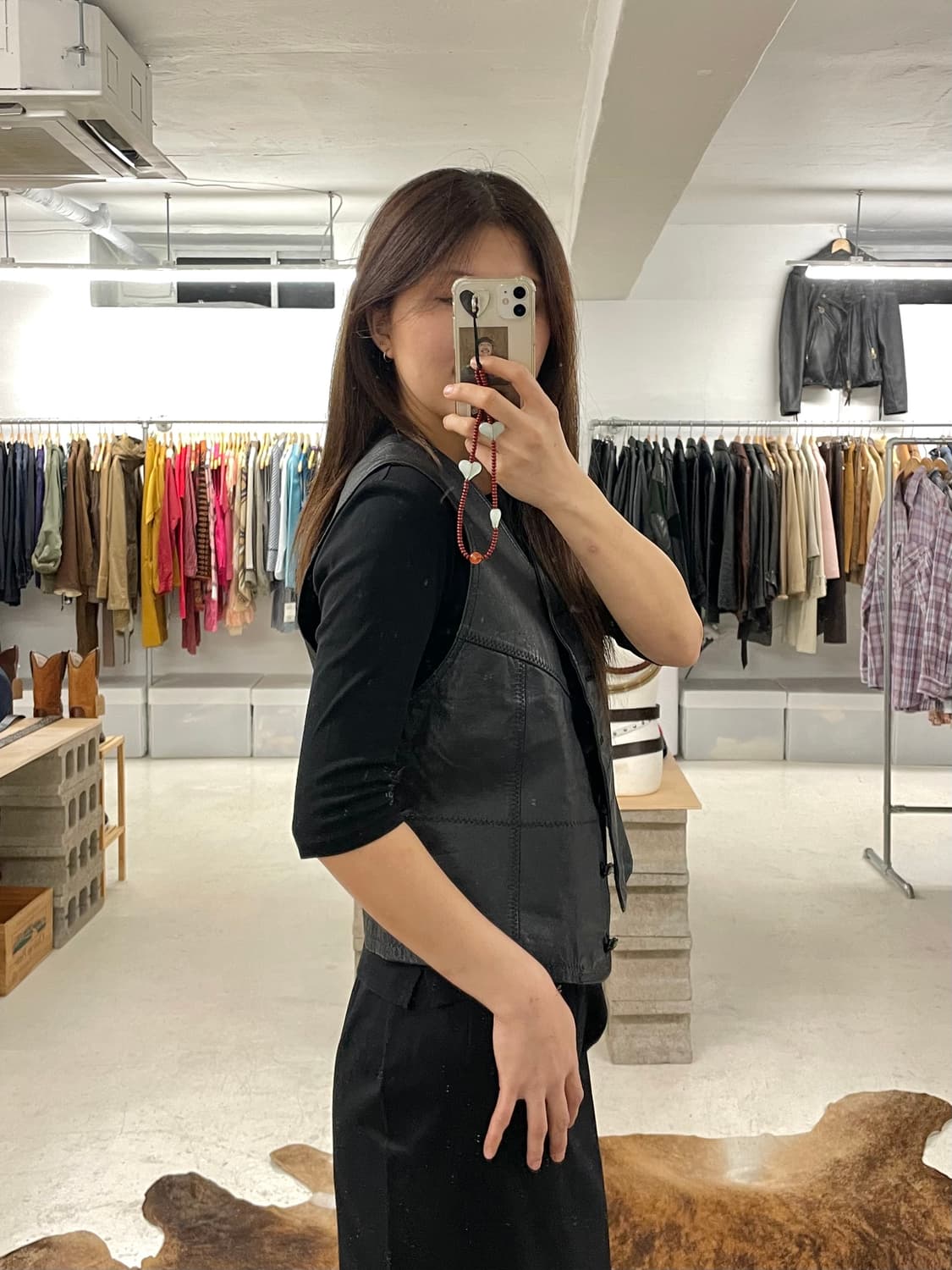 VTG stitch leather vest 빈티지 스티치 레더 베스트 상품이미지8