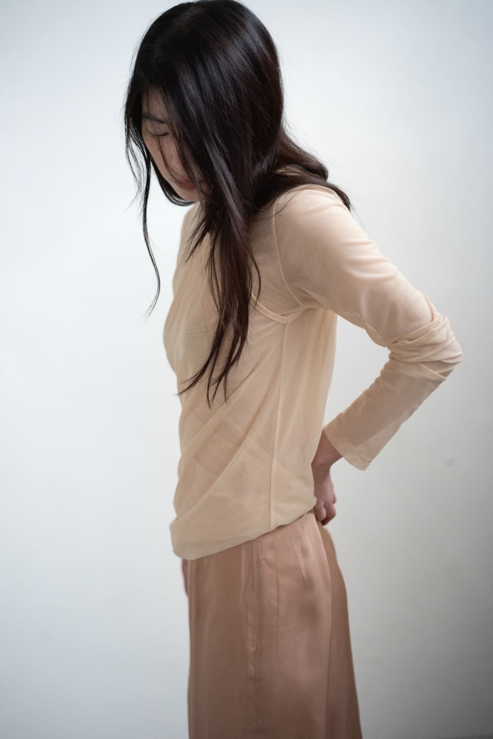 Teak 티크 레이어드 메쉬 탑 mesh top 상품이미지2