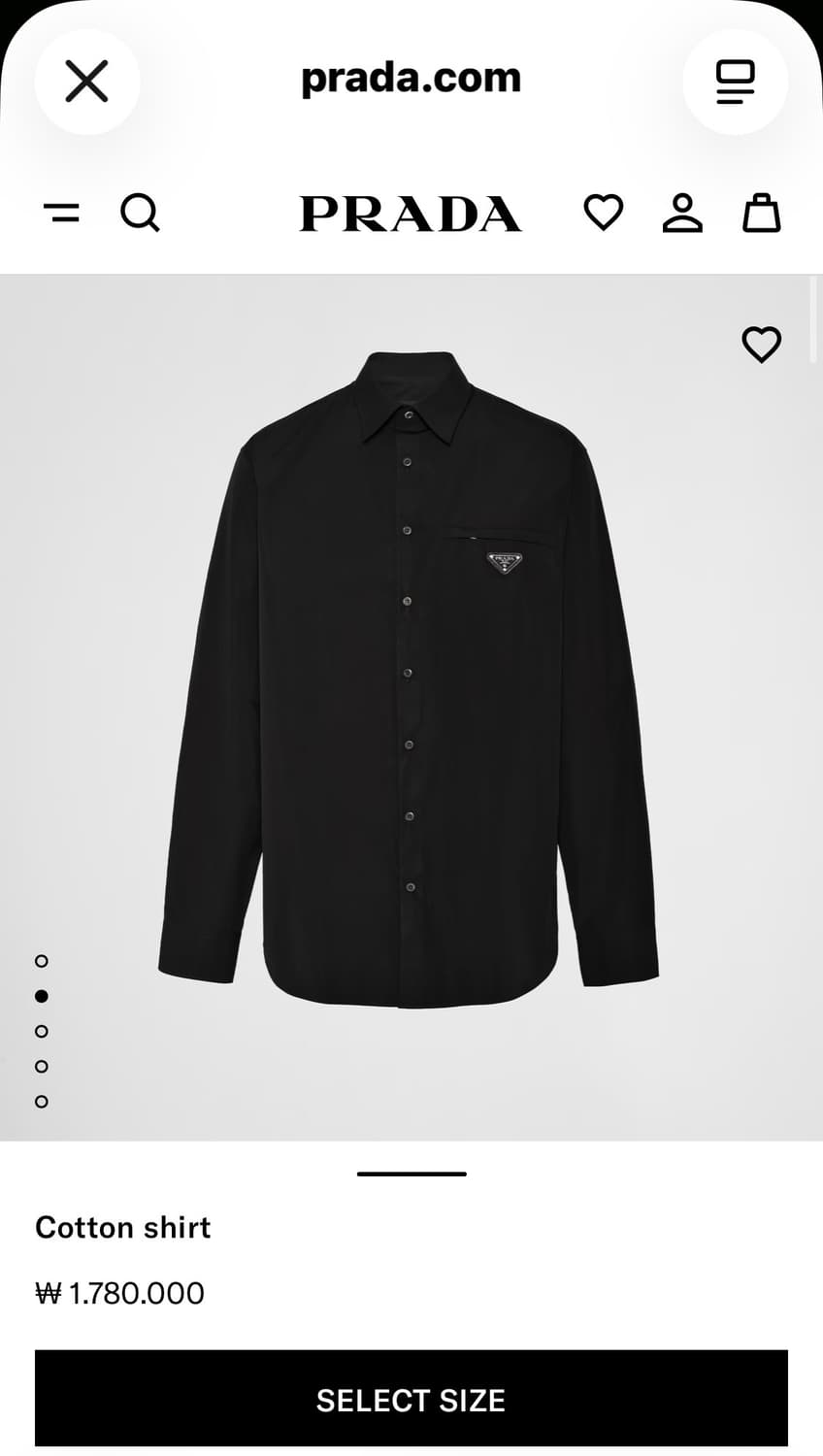 프라다 코튼 셔츠 블랙 L 상품이미지7