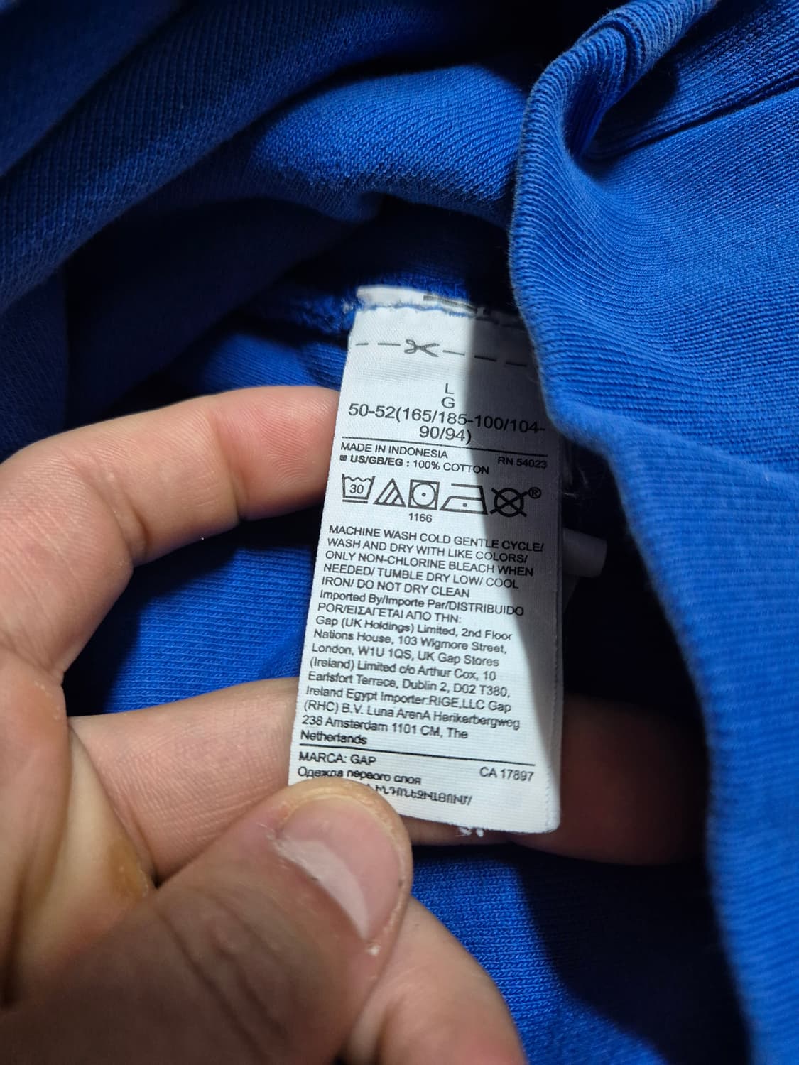 [L] 이지 갭 후드 블루 파랑색 yzy 칸예 상품이미지3