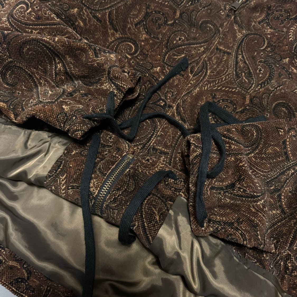 몽키타임 20AW 브라운컬러 페이즐리 코디 프린트 집업 블루종 자켓 상품이미지6