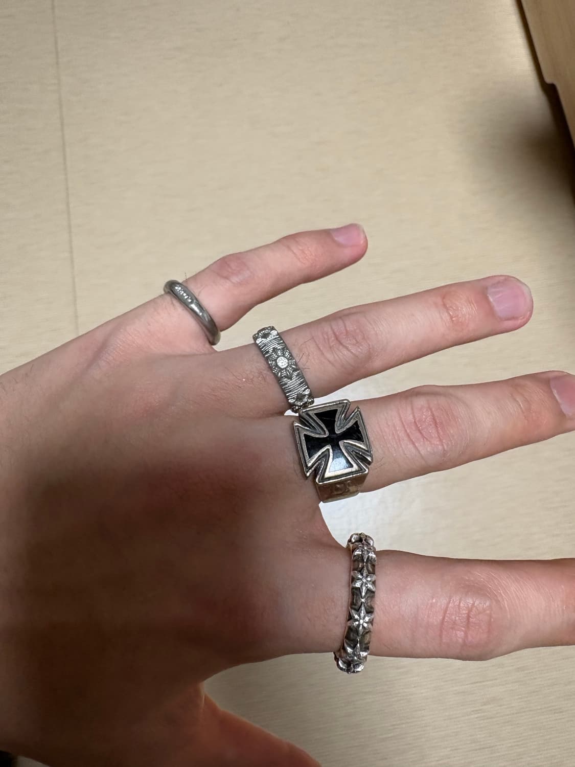 프랑스 빈티지 아이언크로스 링 상품이미지1