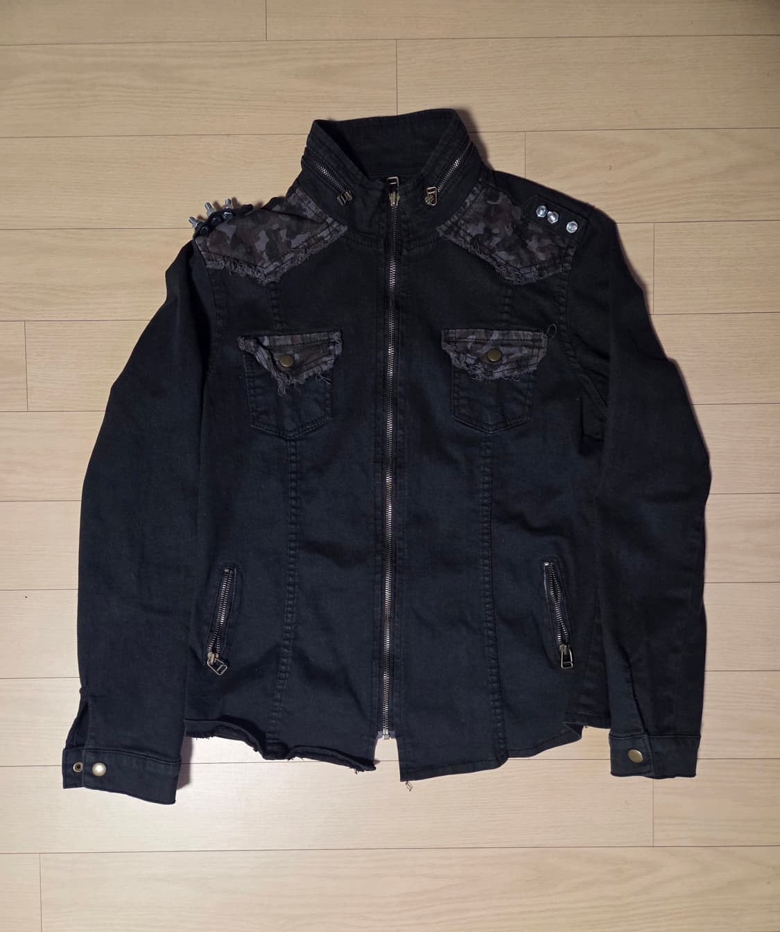 빈티지 펑크 스컬 셔츠 나사커스텀 데님자켓  상품이미지1