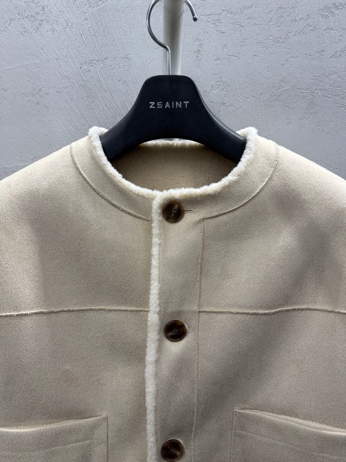 MONGDOL 몽돌 리버시블 스웨이드 무스탕 베이지 S 상품이미지3