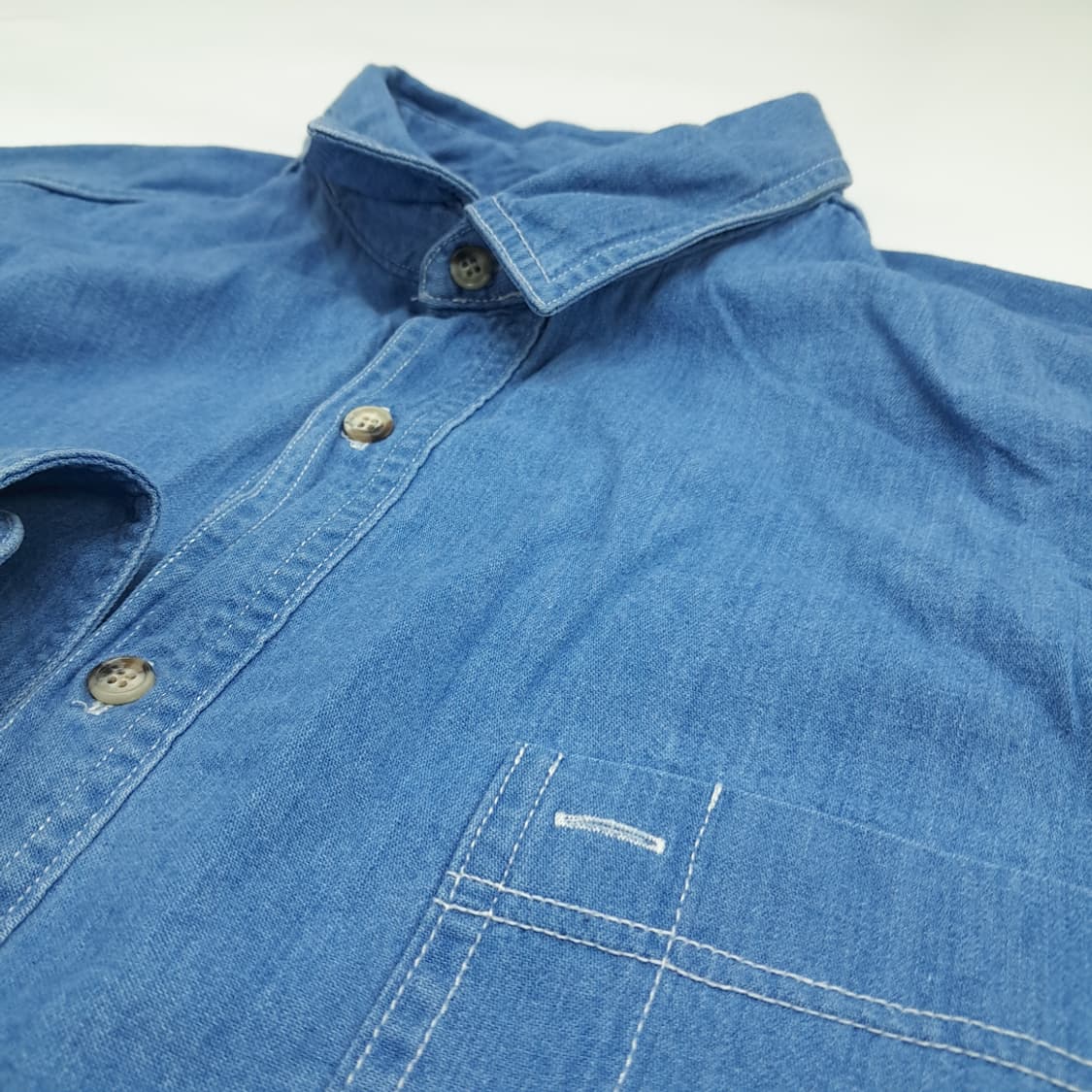 Co824 XL 말보로 클래식 80s 캐나다 중청 데님 긴팔 워크 셔츠 상품이미지5