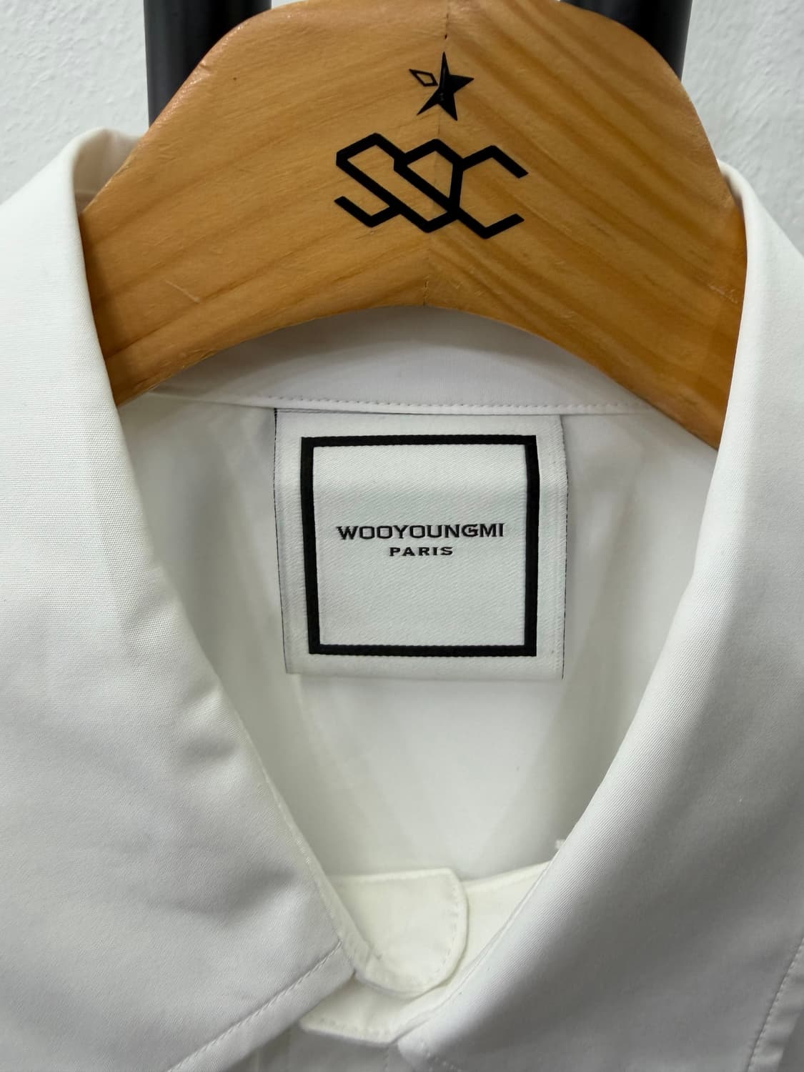 정품) 우영미 코튼 셔츠 백로고 숏슬리브 셔츠 50 새제품급 상품이미지6