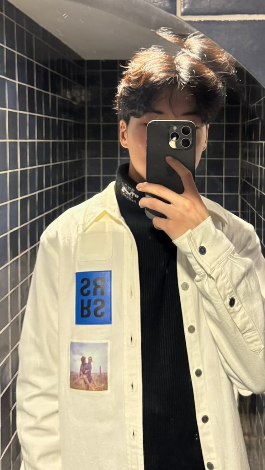 라프시몬스 15ss 로고 레더패치 원포켓 셔츠 상품이미지7