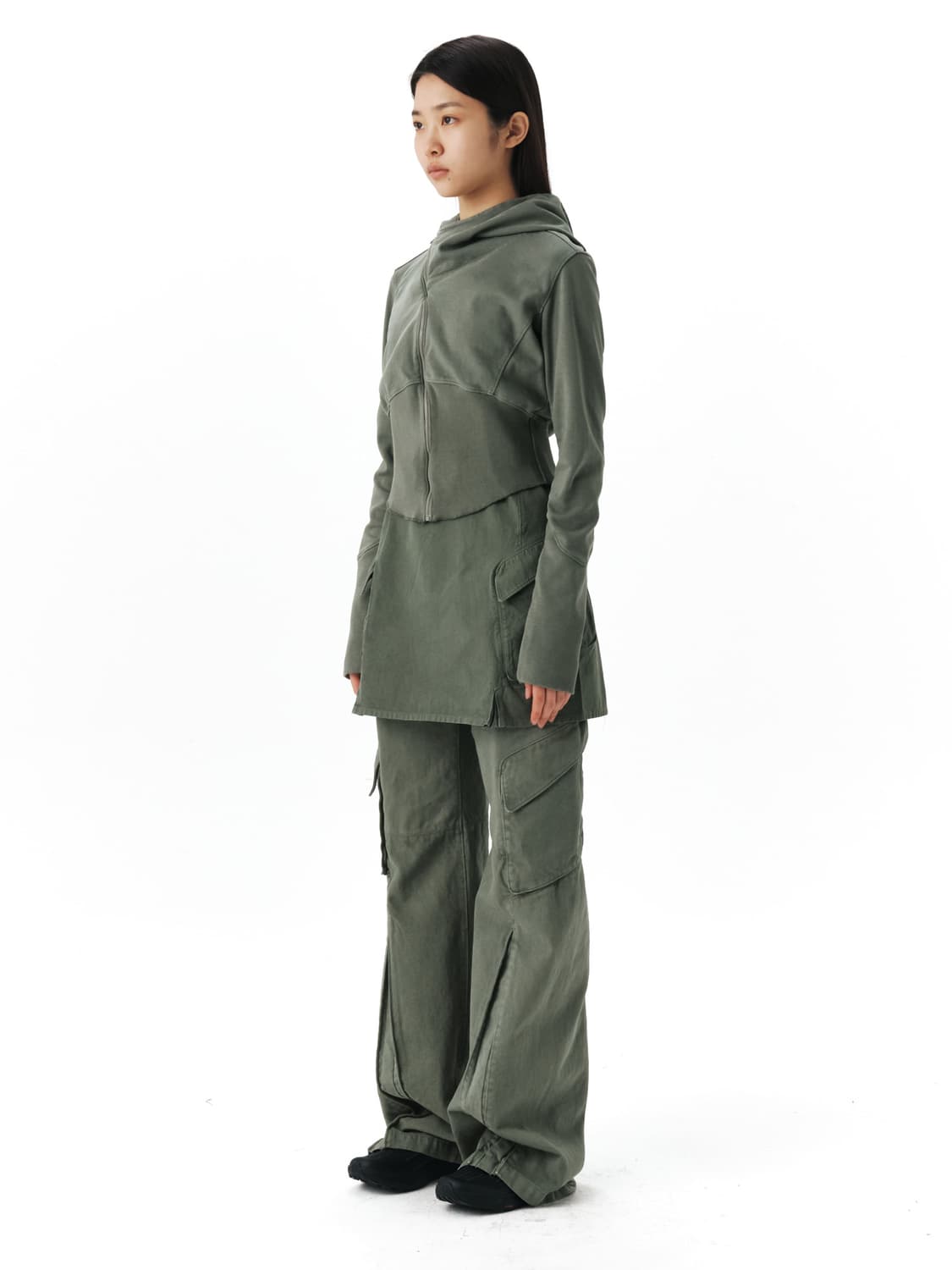 EE WOMENS CURVED HOODED SWEAT ZIP JACKET 상품이미지6