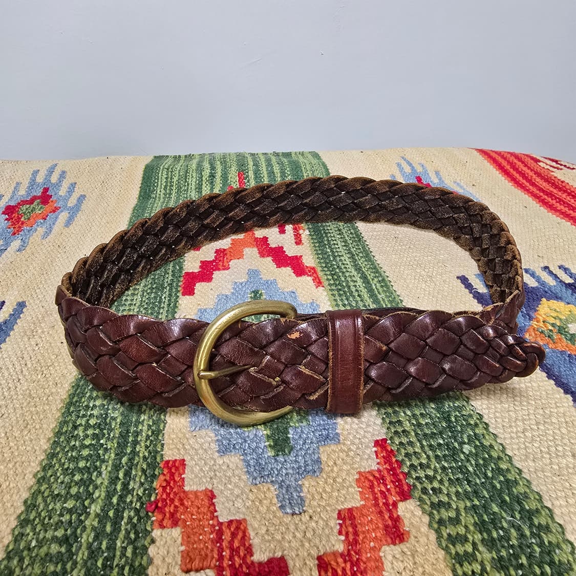 90s LL Bean 황동버클 가죽우븐벨트 29 상품이미지1