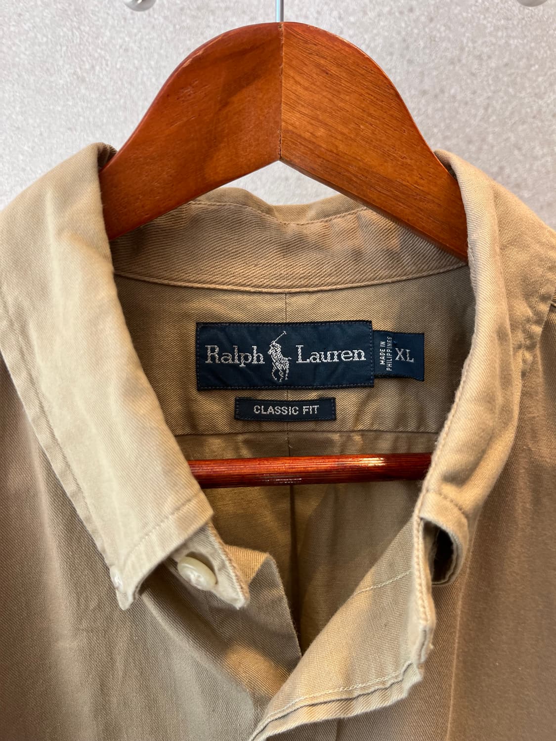 폴로 랄프 로렌 엘보우 패치 코튼 셔츠 브라운 XL 상품이미지6