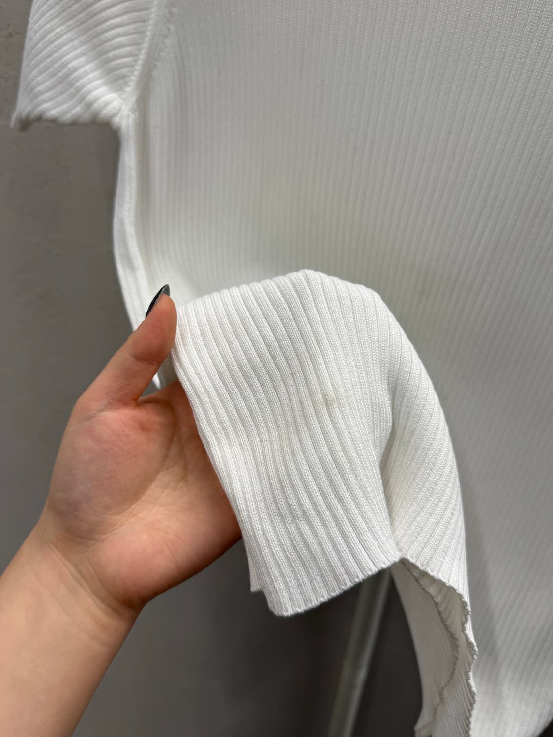 courreges 꾸레쥬 골지 반팔 화이트 9R 상품이미지3