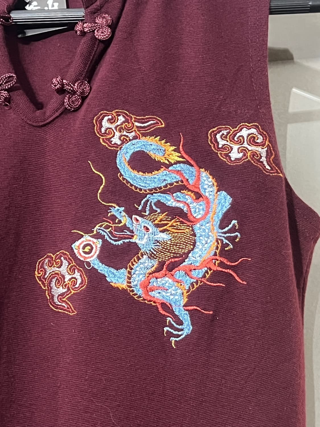 Oriental Dragon Embroidery Cotton Dress 상품이미지4