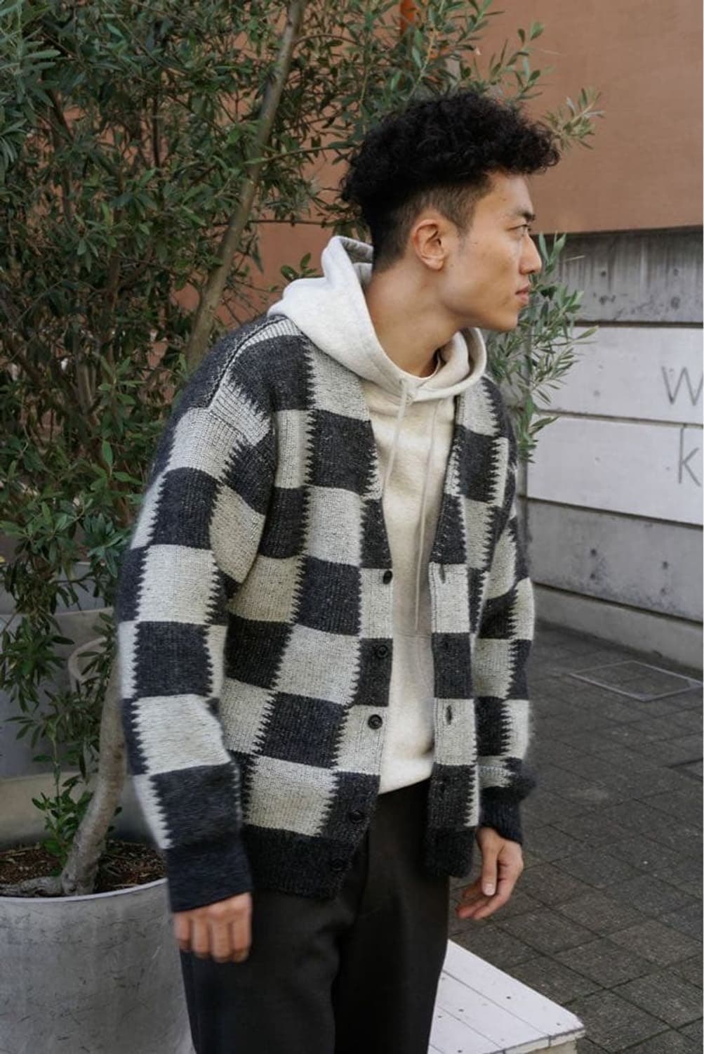 언유즈드 알파카 체커 플래그 가디건 상품이미지10
