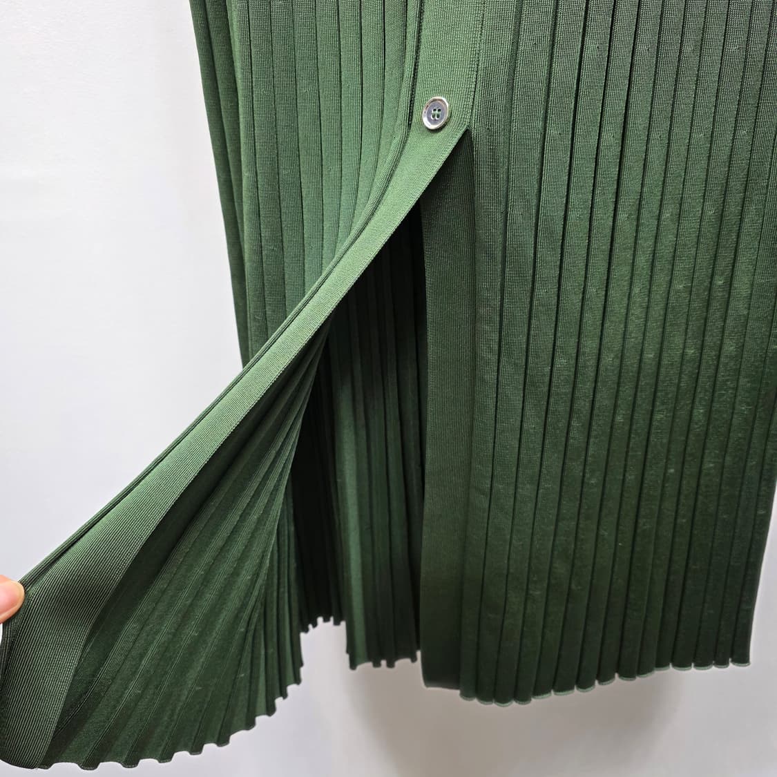 1179 산드로 플리츠 골지 니트 그린 롱 스커트 3 상품이미지3