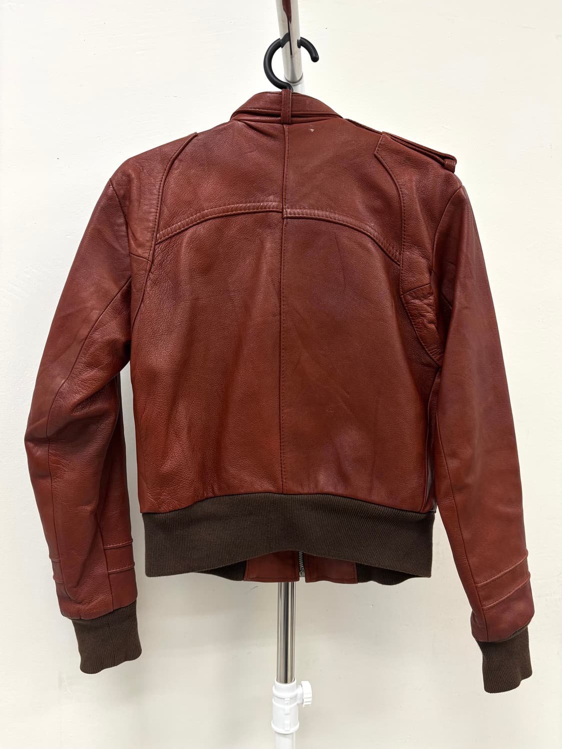 빈티지 크롭 가죽 라이더 레더 자켓 상품이미지8