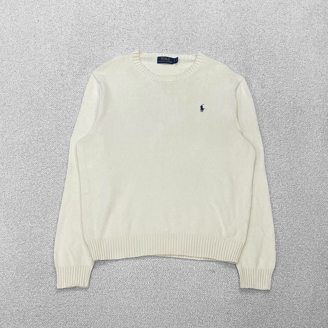 폴로 랄프로렌 포니 로고 코튼 니트 아이보리 상품이미지1