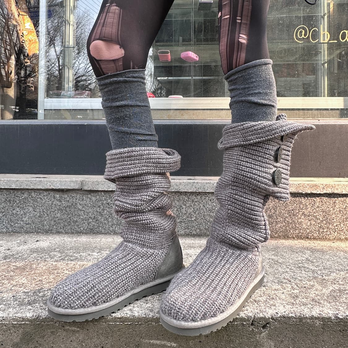 00s 그레이 니트 어그 카디 부츠 상품이미지1