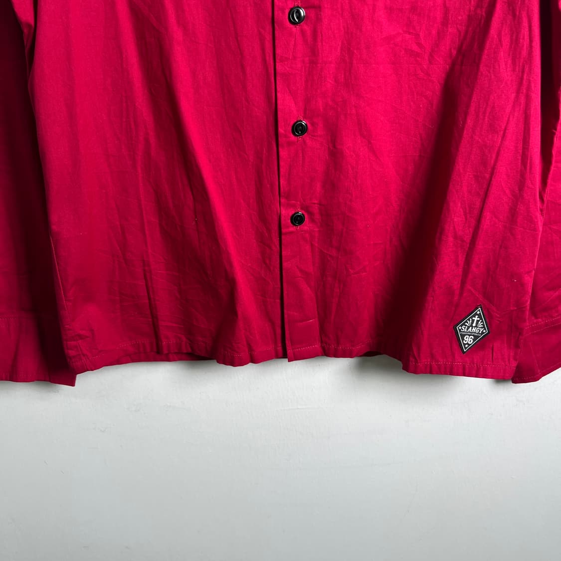 jpn vtg 빈티지 레드 스컬 자수 워크 셔츠 L 상품이미지6