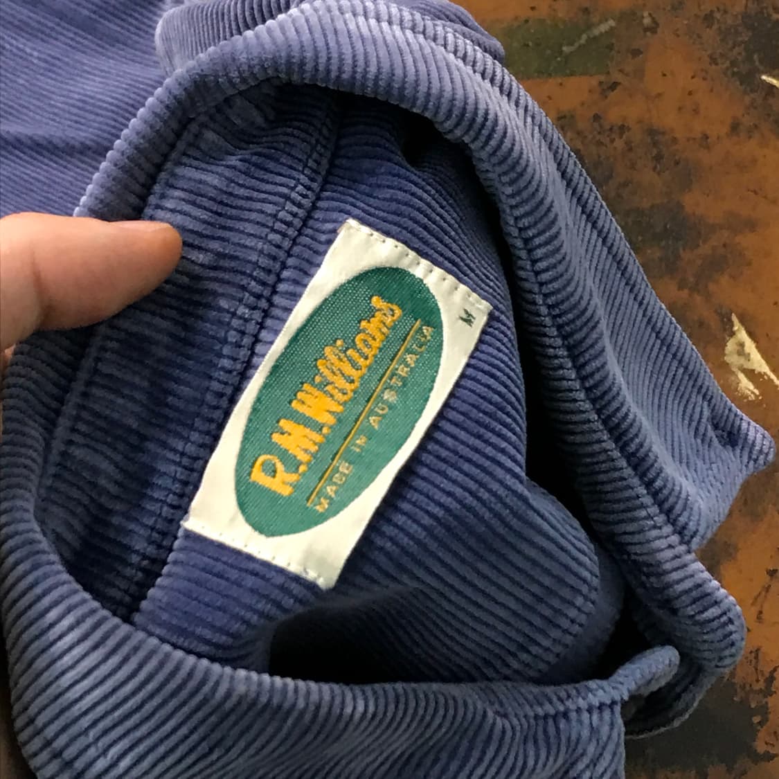 VTG 호주 빈티지 톤다운 네이비 투포켓 코듀로이 셔츠 남성 110 상품이미지4