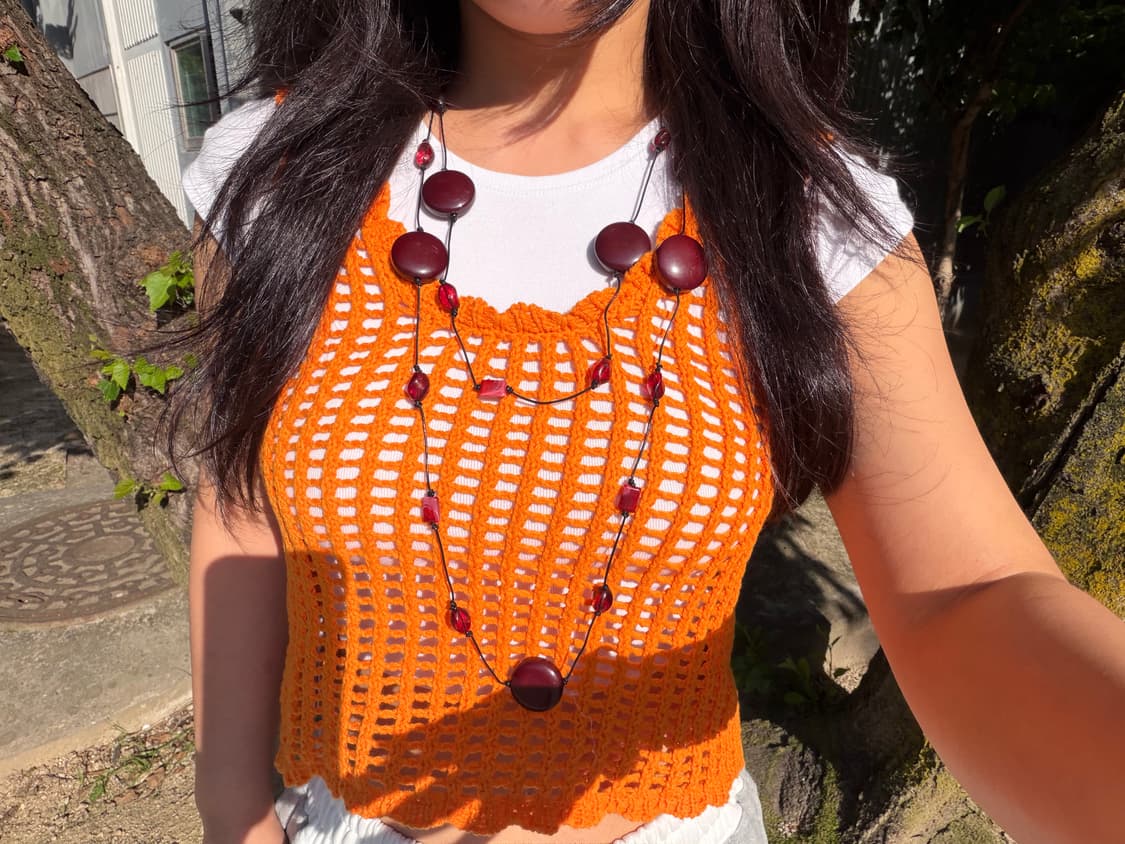 vintage orange kint sleeveless  상품이미지7
