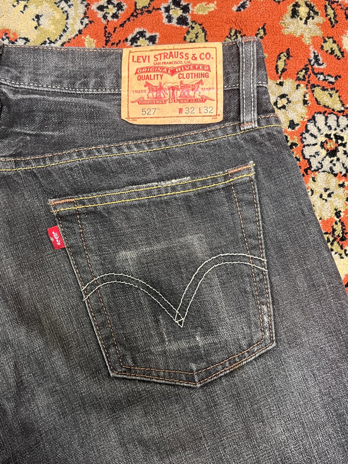 [32] 리바이스 527 흑청 부츠컷 플레어진 데님팬츠 상품이미지4