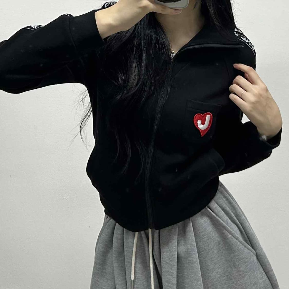 쥬시꾸뛰르 y2k 포켓 하트 사이드라인 걸즈 트랙탑 희귀져지(S-M) 상품이미지1