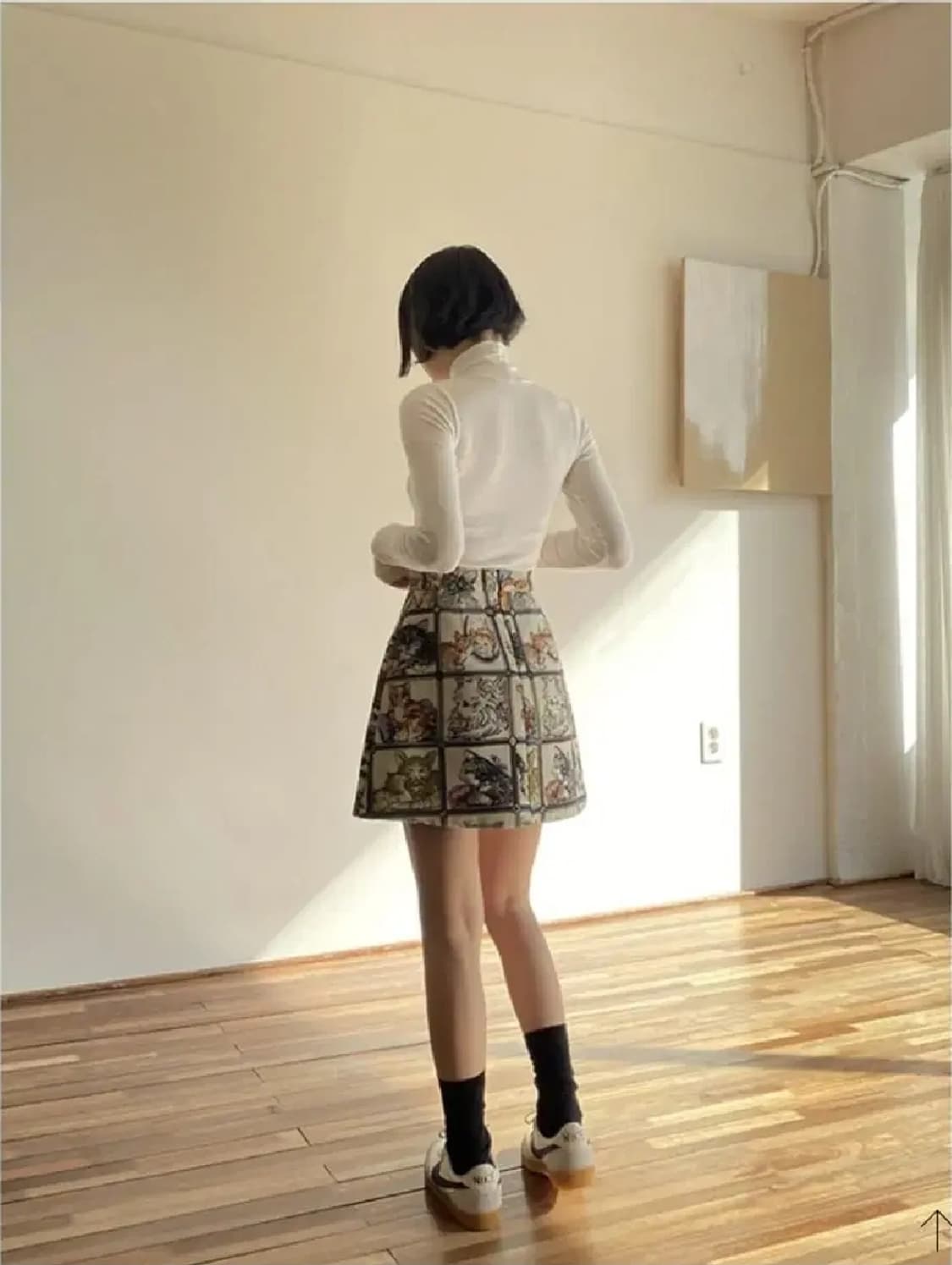 어나더 랭귀지 캣 고양이 스커트 상품이미지2