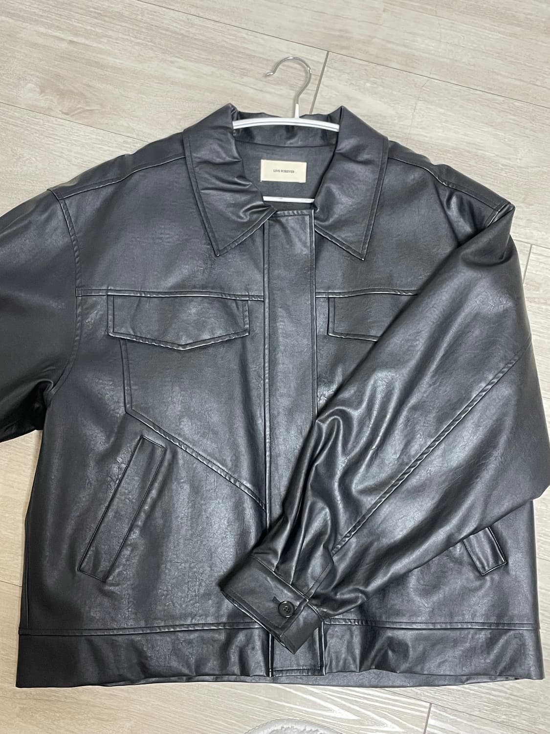 누빔 레더자켓 상품이미지1