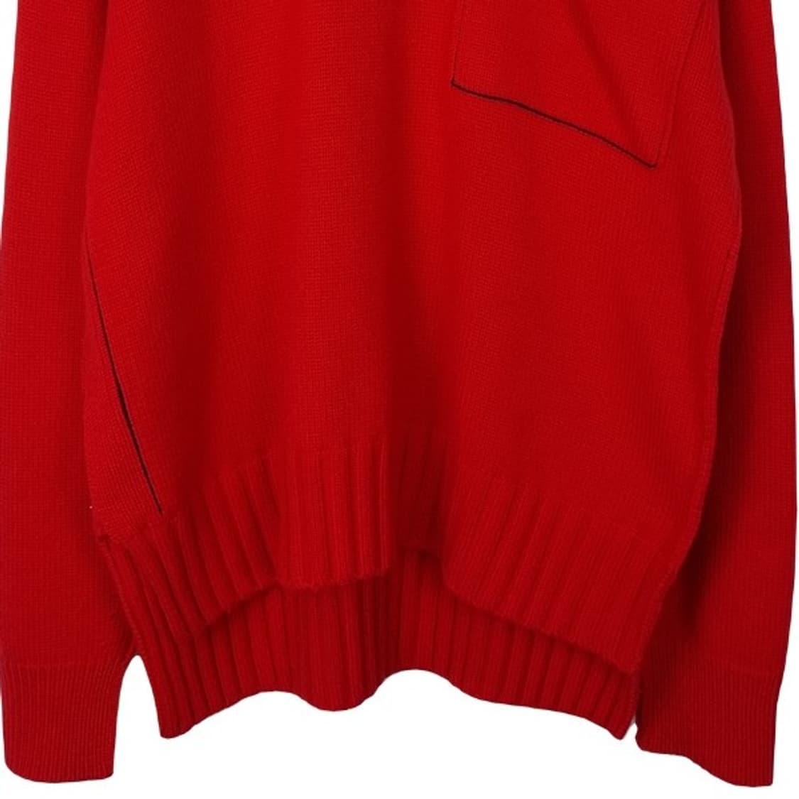 [솔리드옴므] 19SS 오버사이즈 크루넥 포켓 니트 레드 P01336 상품이미지5
