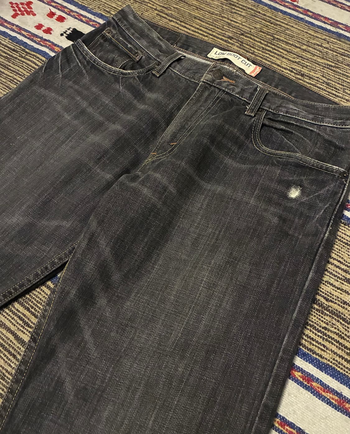 (33)00s Levis 리바이스 527 로우 부츠컷 흑청 데님 청바지 상품이미지2