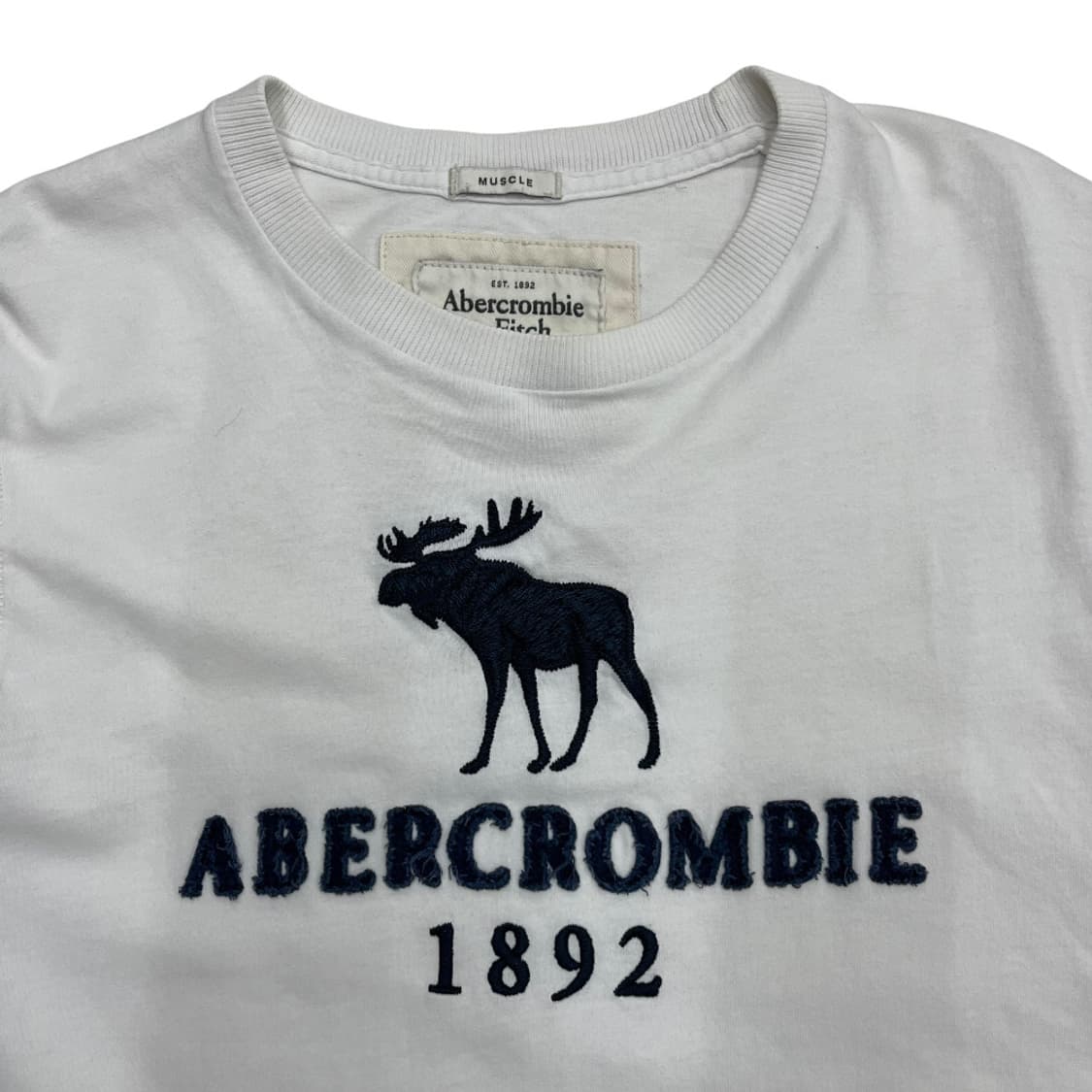 아베크롬비 순록 센터로고 화이트 반팔 L 상품이미지4