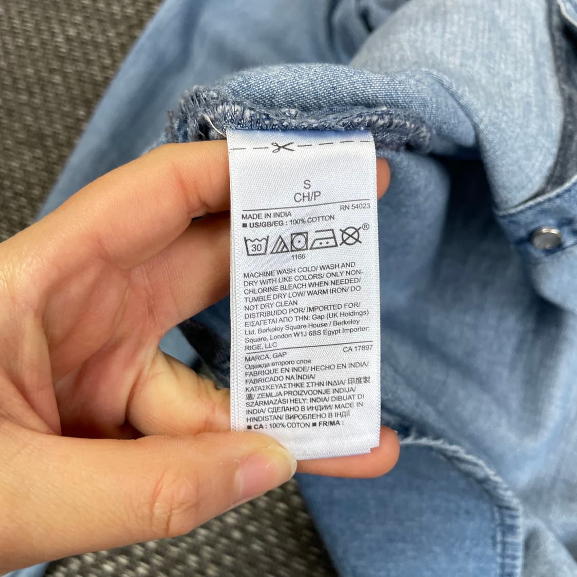 Gap 갭 웨스턴 투포켓 데님 긴팔 셔츠 S 상품이미지6