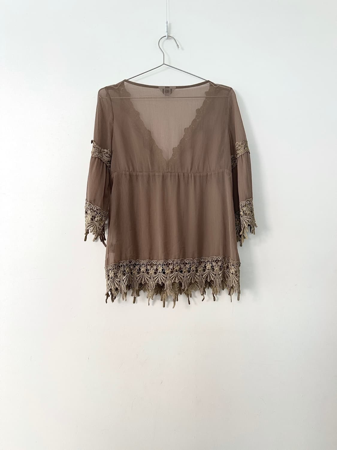 SCOTCH CLUB sheer moca blouse 상품이미지4
