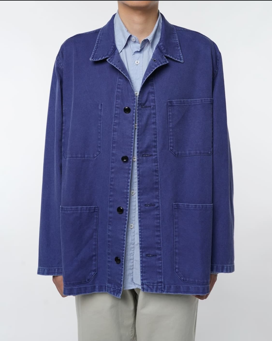 이얼즈어고 프렌치 워크자켓 블루 L사이즈(105) 판매 상품이미지3