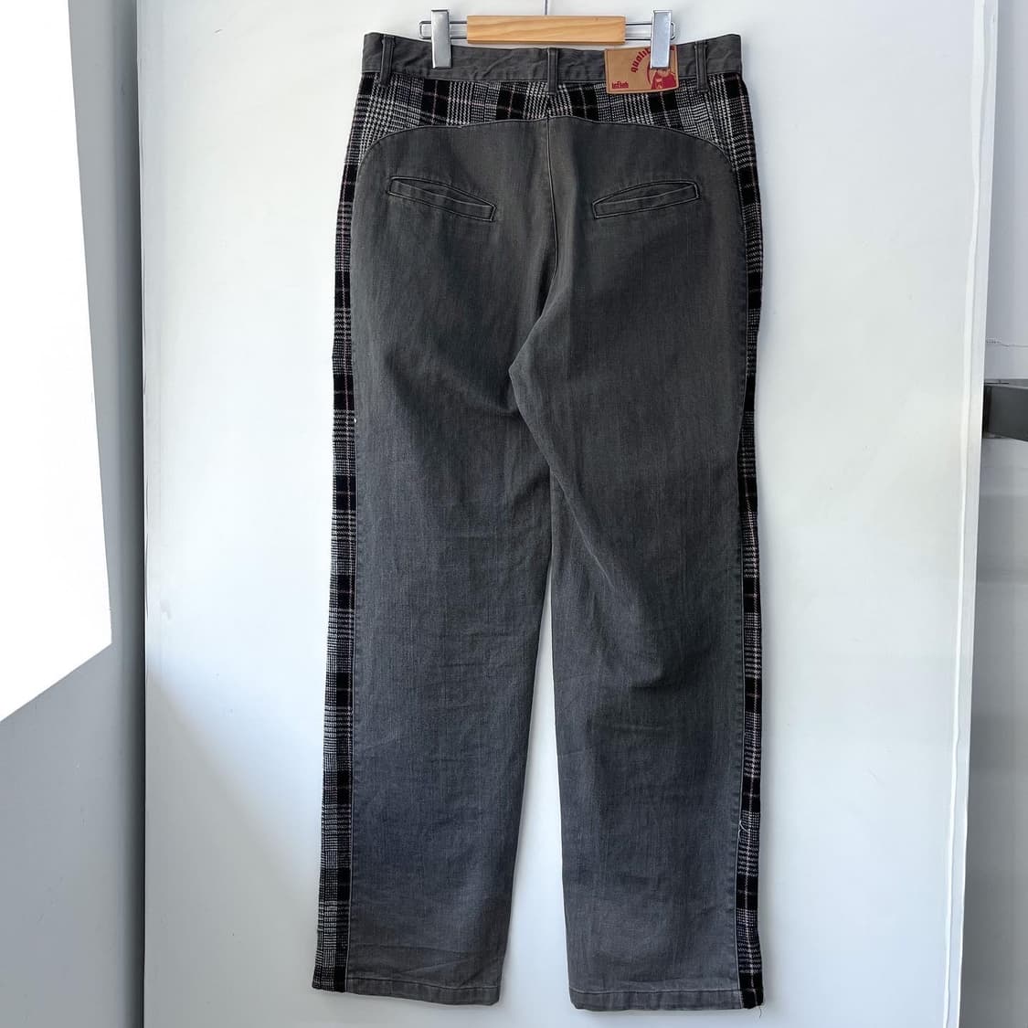 레후라 제팬 사이드 체크 패치 워크 데님 팬츠 상품이미지6