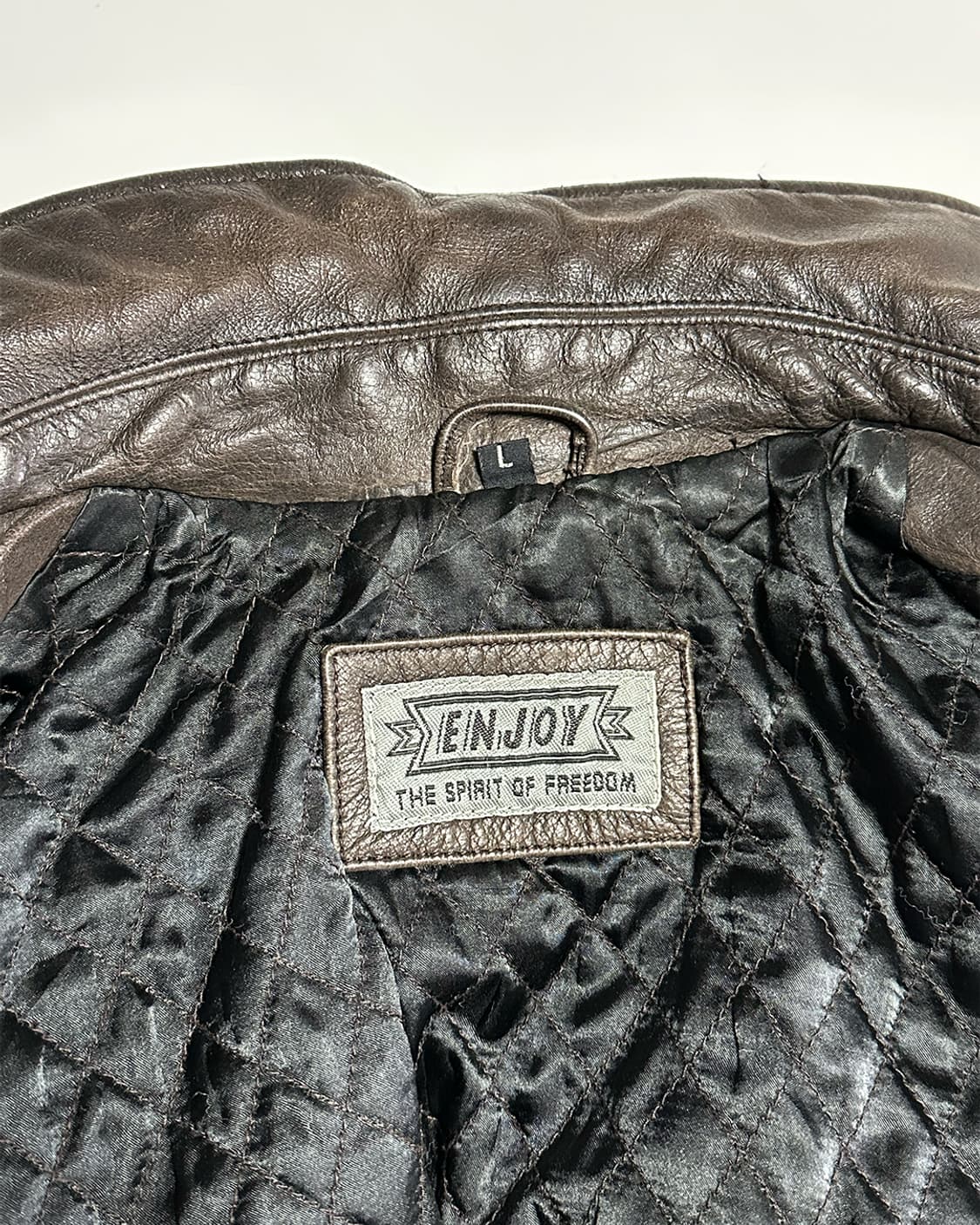 ENJOY 브라운 레더 자켓 상품이미지4