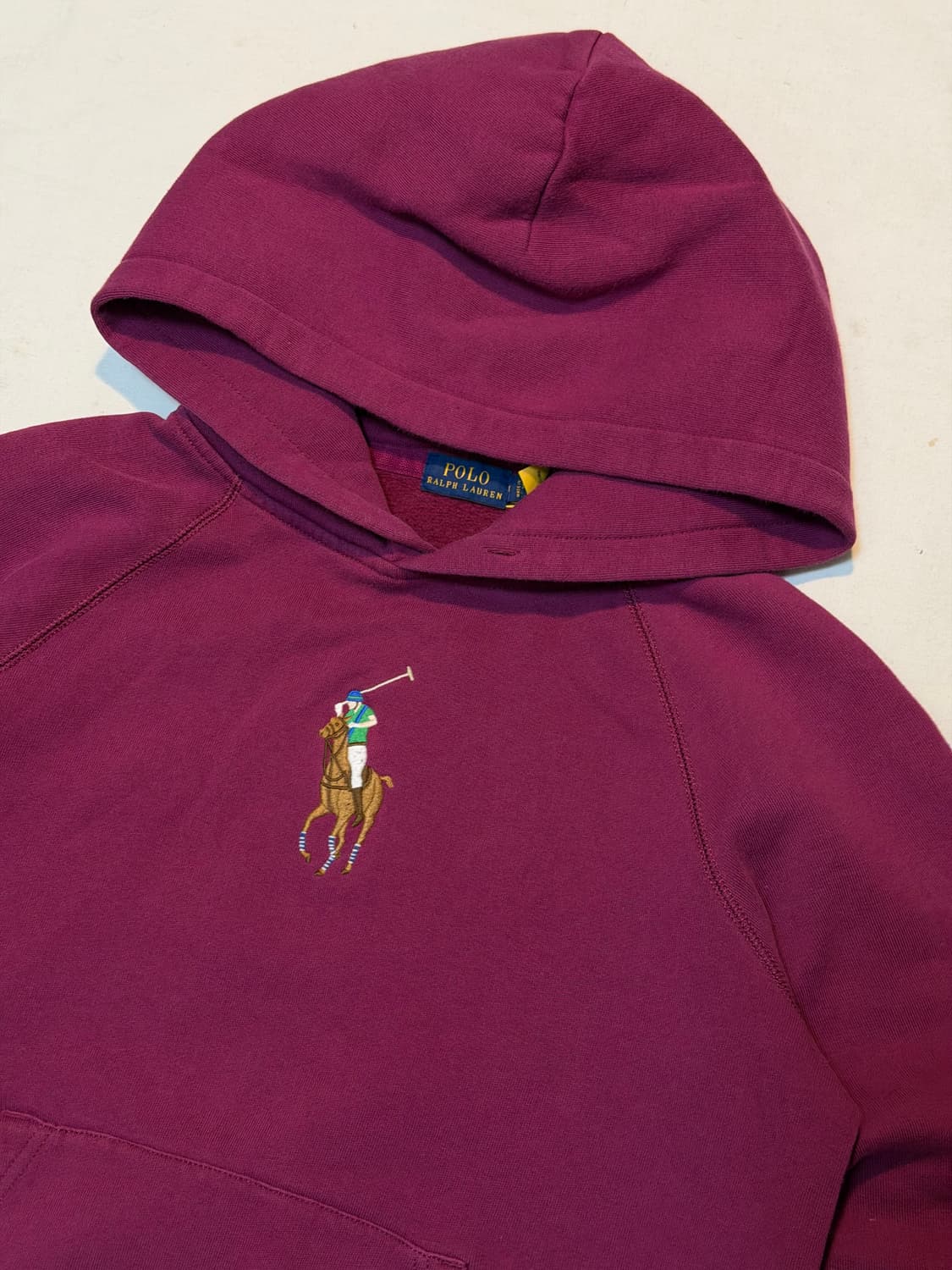 폴로 랄프로렌 빅포니 센터로고 후드티 버건디 와인 상품이미지2
