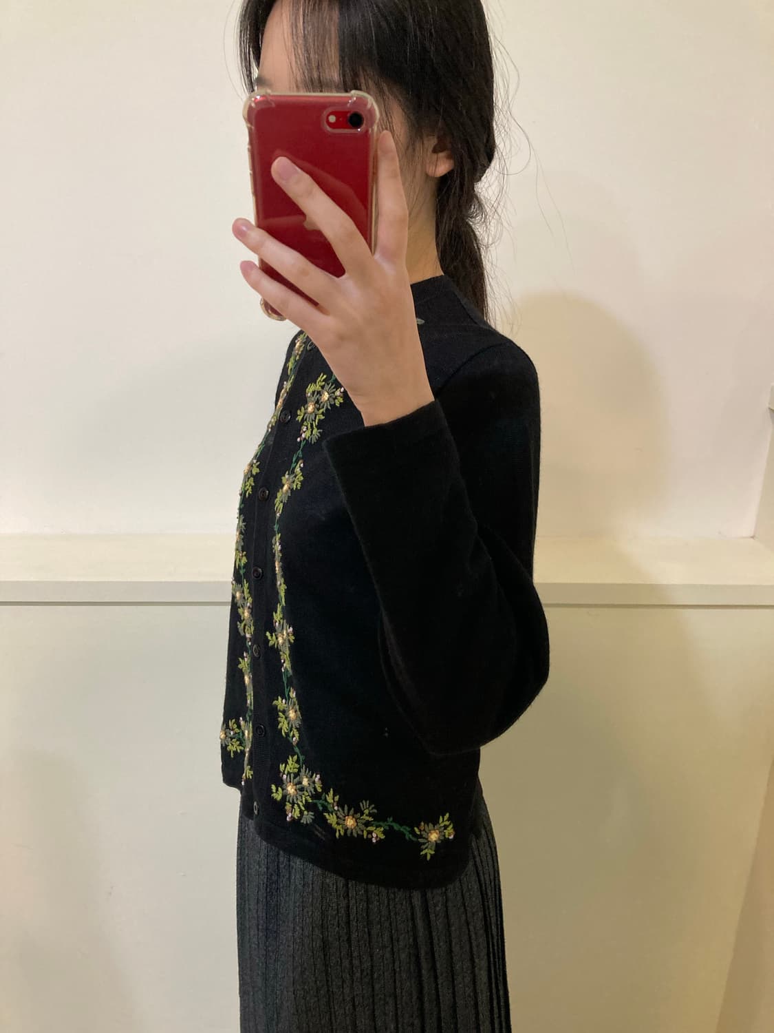 아크릴 마소재 플라워 가디건 상품이미지10