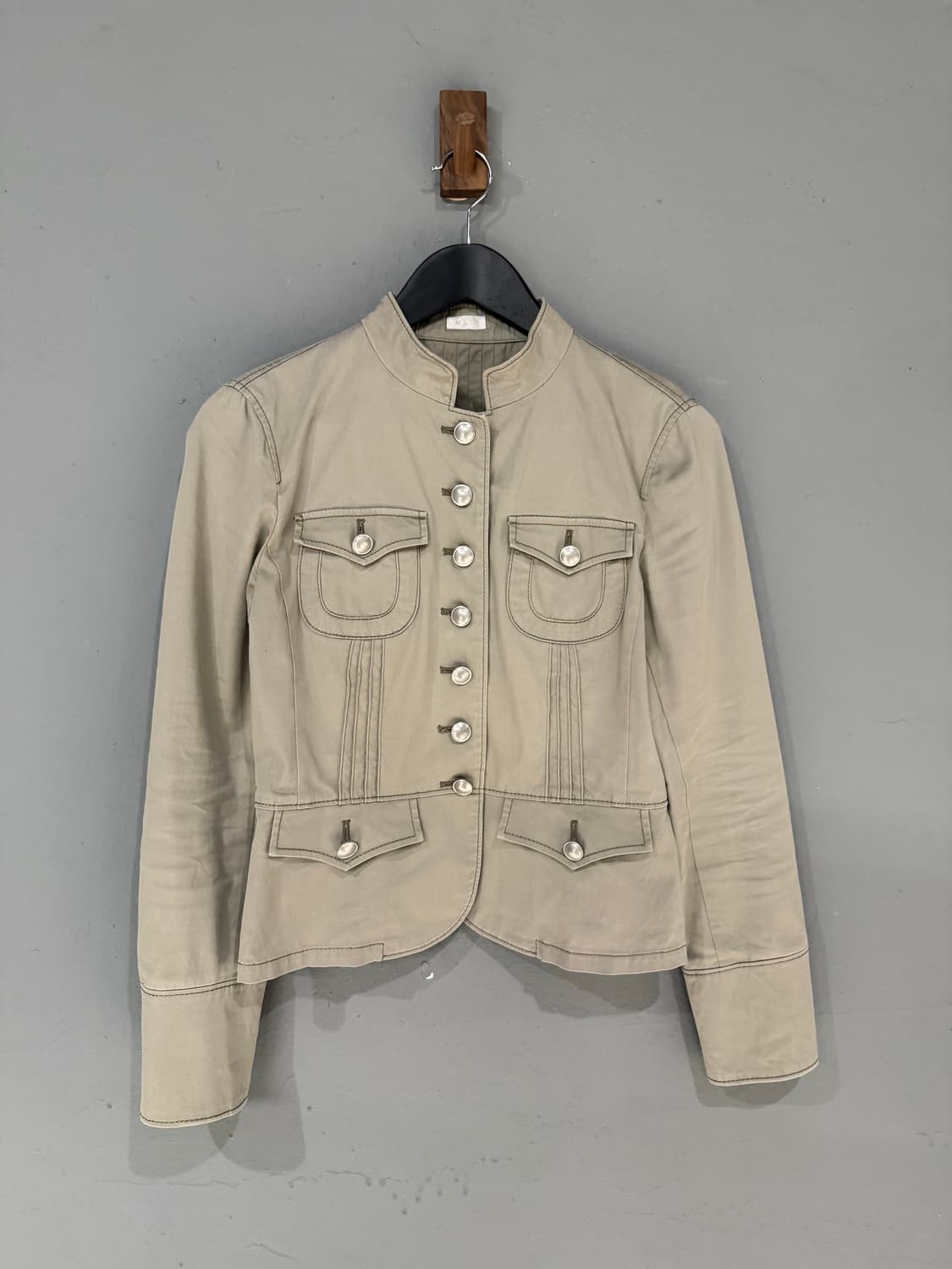 button-up pocket detail non-collar jk 상품이미지3