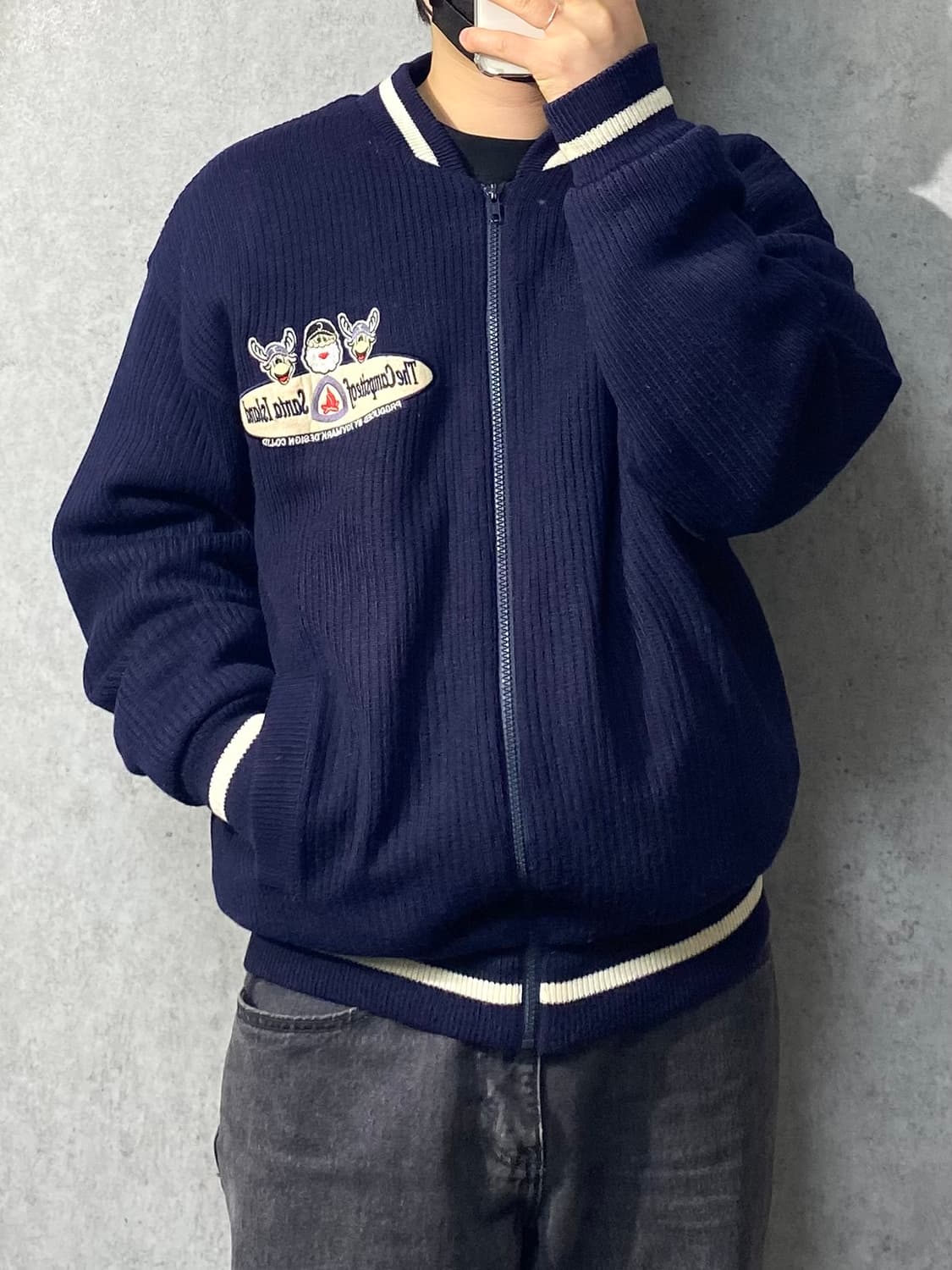 [L] Vintage 빈티지 산타 자수 디테일 니트 블루종 상품이미지7