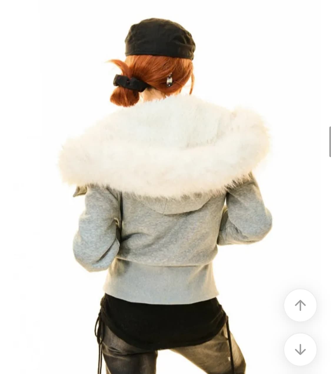 fur hooded zip-up 퍼 후드집업 그레이 상품이미지3