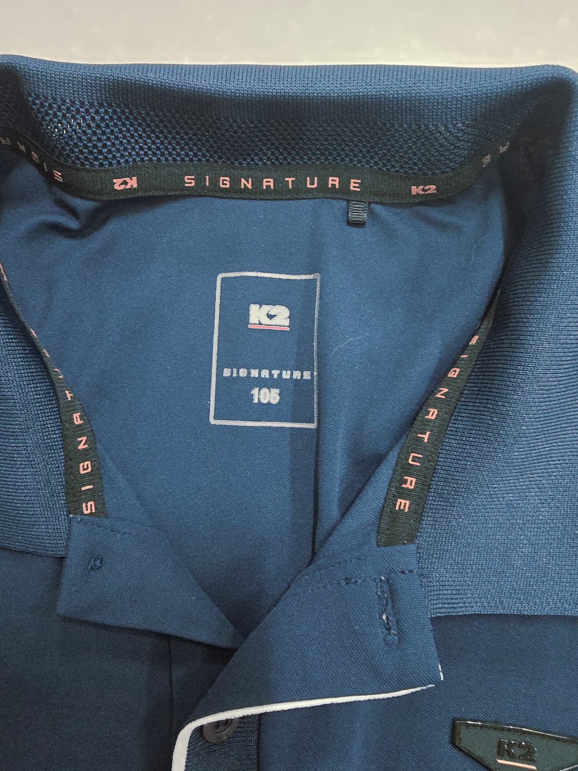 K2 남성용 네이비 반팔 카라 티셔츠 상품이미지7